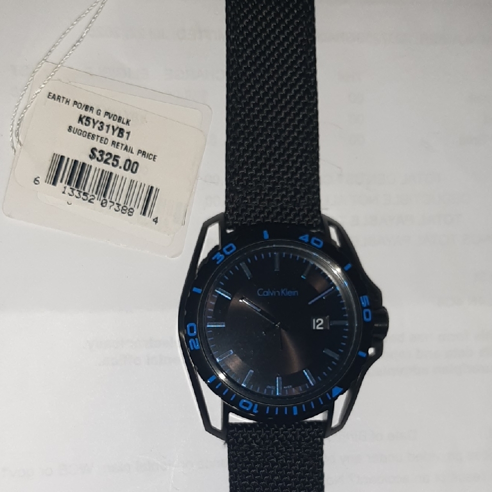 Calvin Klein Men's Watch in Black and Blue